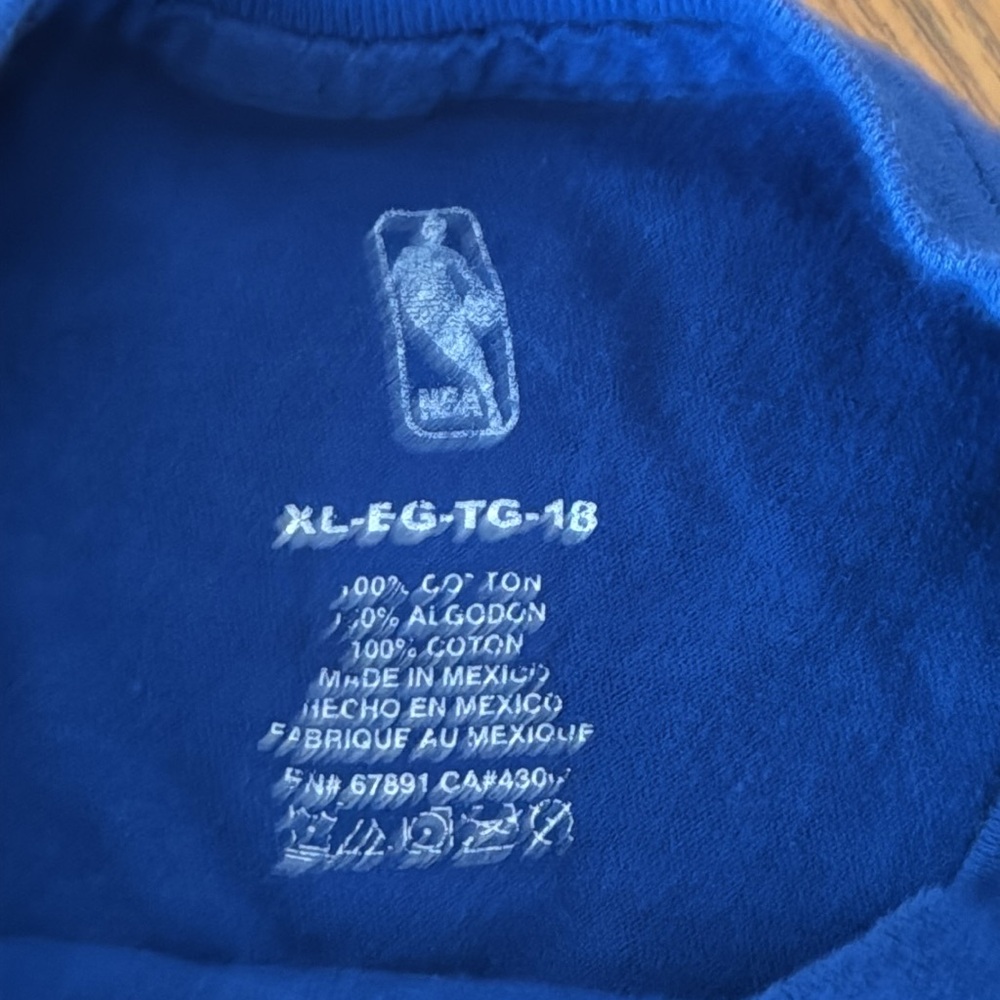 Adidas Blue Golden State Tee with Yellow Logo - Picture 3 of 4